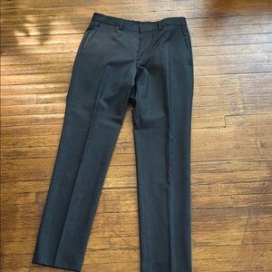Boss Black Dress Pants Flat Front Wool Blend